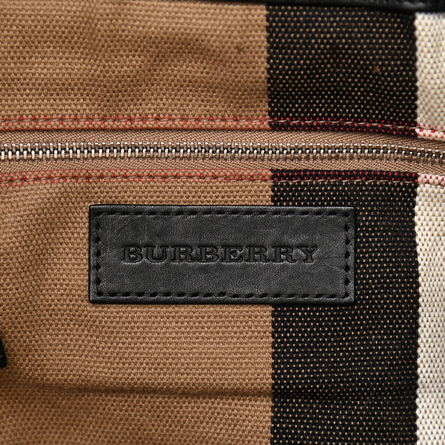 Burberry Grainy Calfskin House Check Medium Maidstone Black 6 of 13
