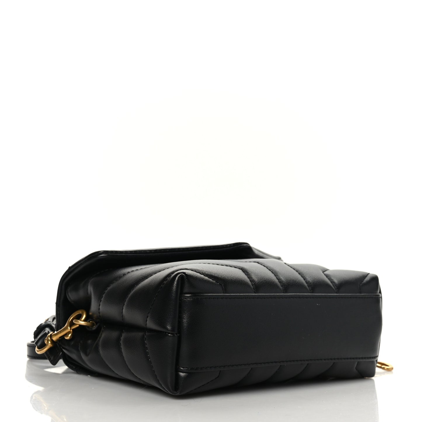 Calfskin Y Quilted Monogram Toy Loulou Crossbody Bag Black