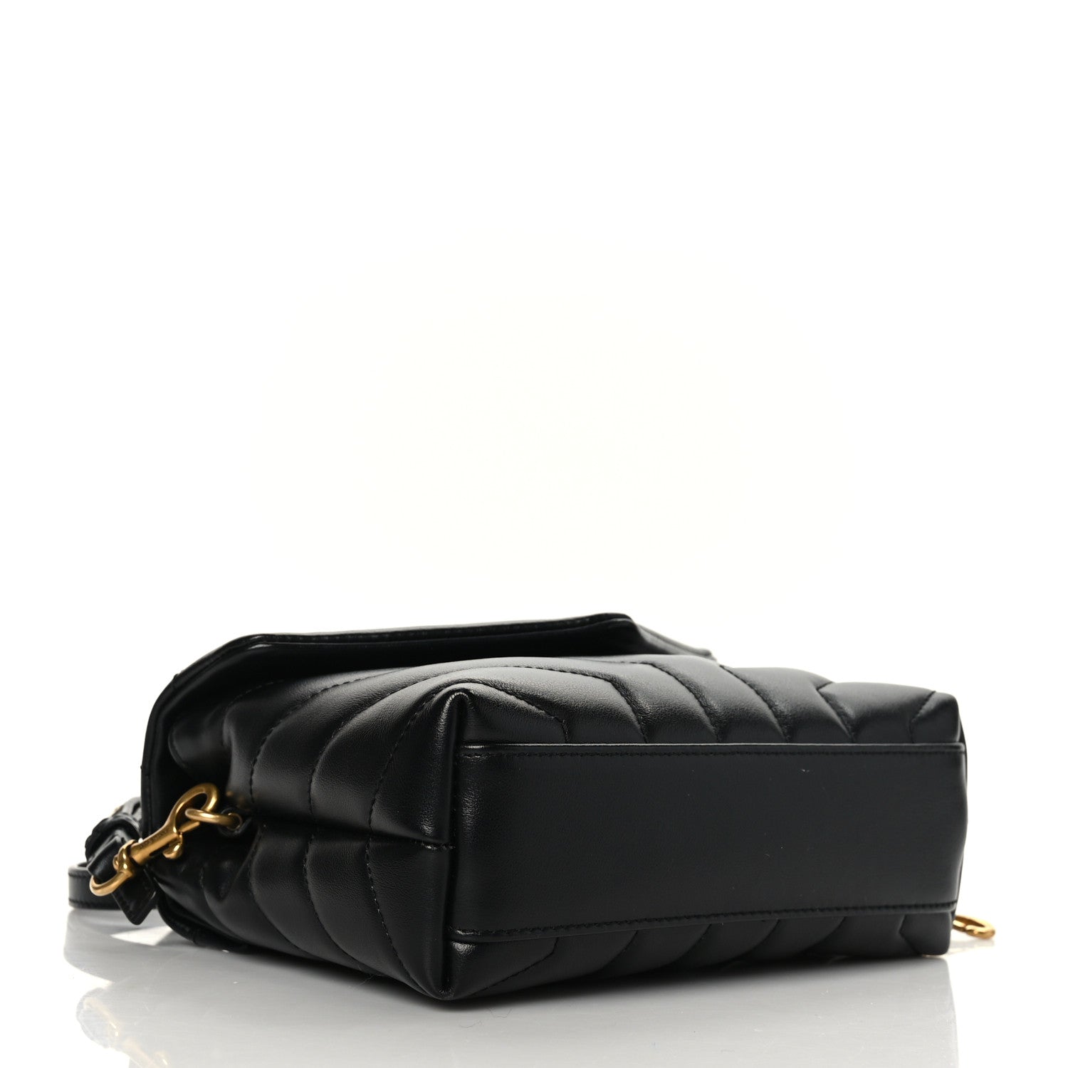 Saint Laurent Calfskin Y Quilted Monogram Toy Loulou Crossbody Bag Black 4 of 9