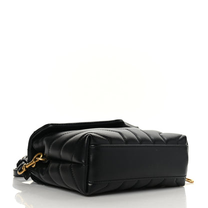 Saint Laurent Calfskin Y Quilted Monogram Toy Loulou Crossbody Bag Black 4 of 9