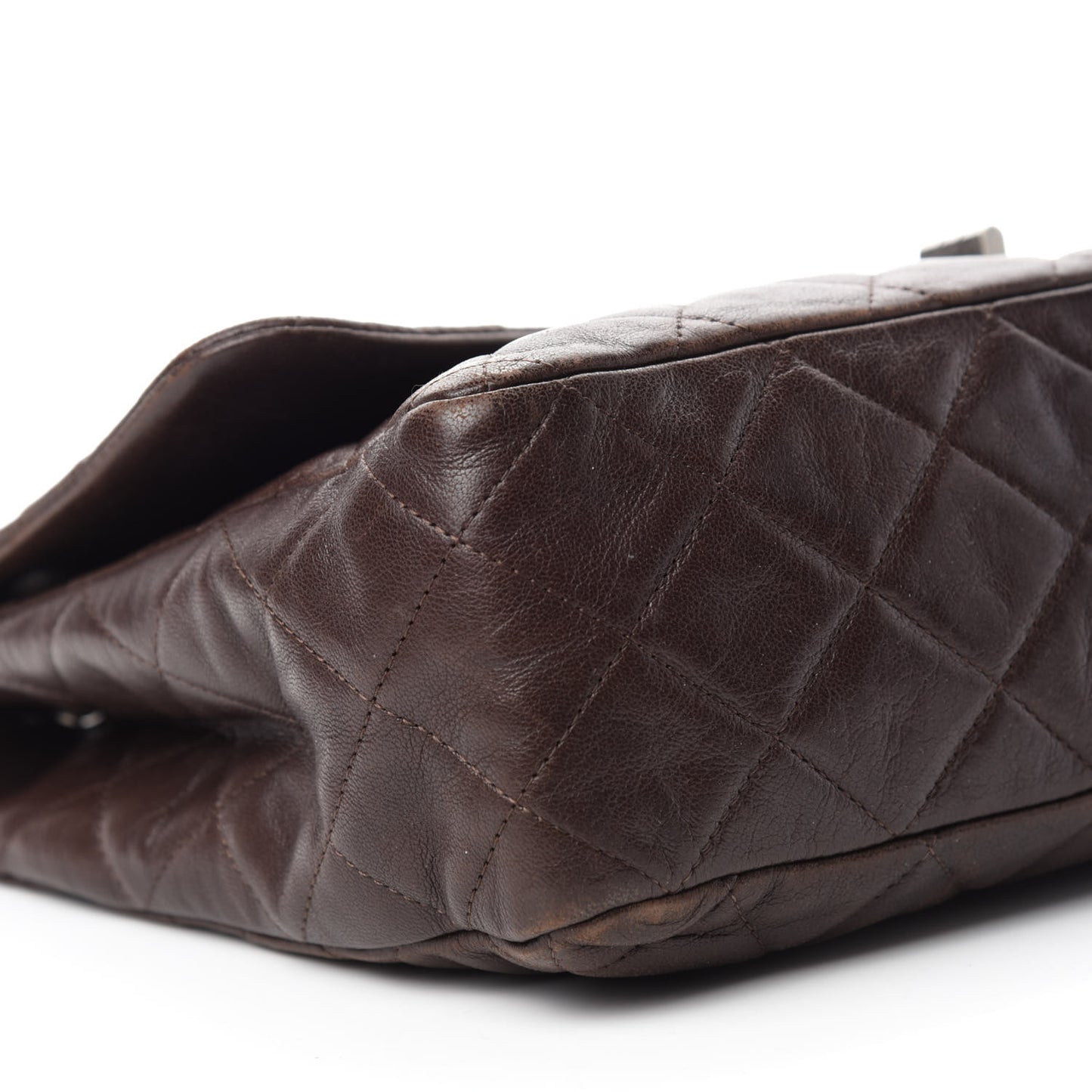 Washed Lambskin Quilted Jumbo Hybrid Reissue Flap Dark Brown