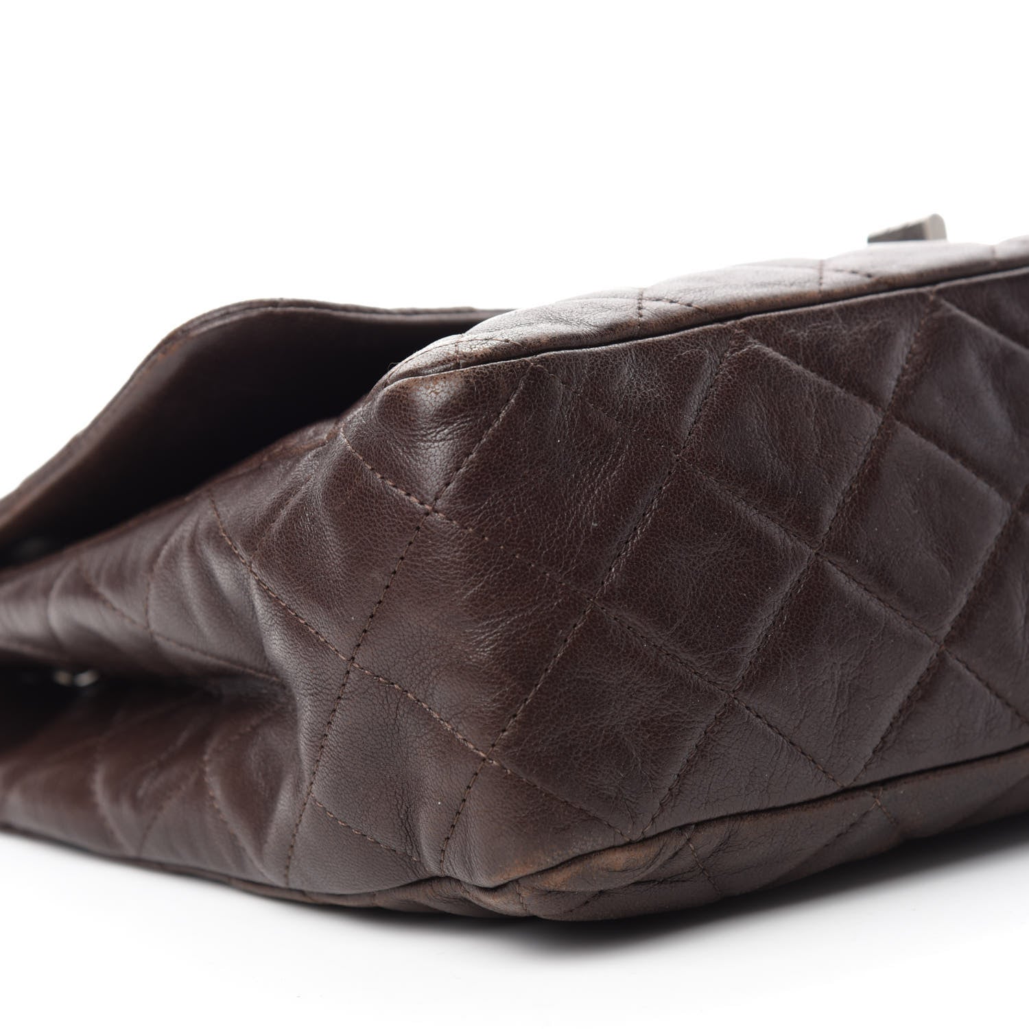 Chanel Washed Lambskin Quilted Jumbo Hybrid Reissue Flap Dark Brown 6 of 12