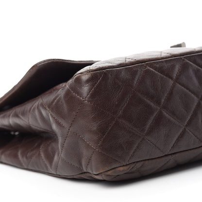 Chanel Washed Lambskin Quilted Jumbo Hybrid Reissue Flap Dark Brown 6 of 12