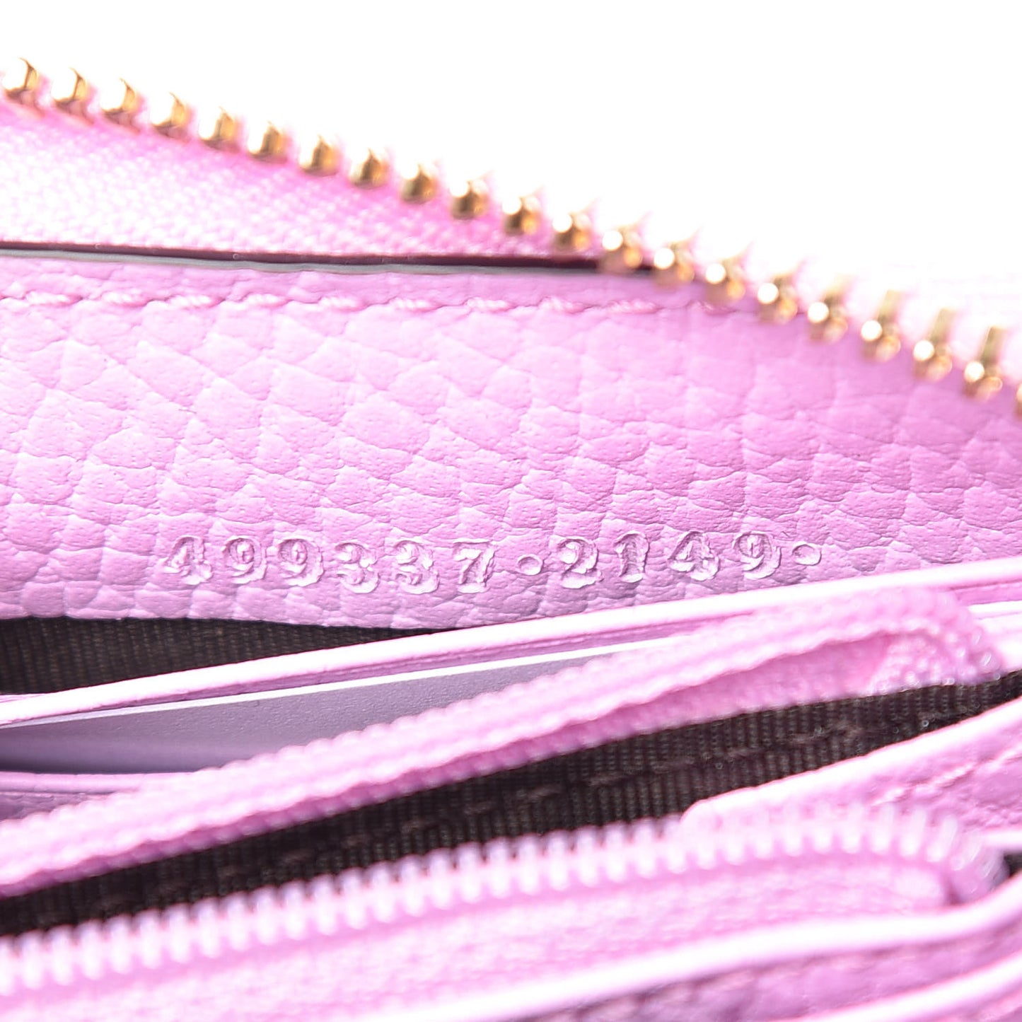 Dollar Calfskin GG Marmont Bosco Zip Around Wallet Malva