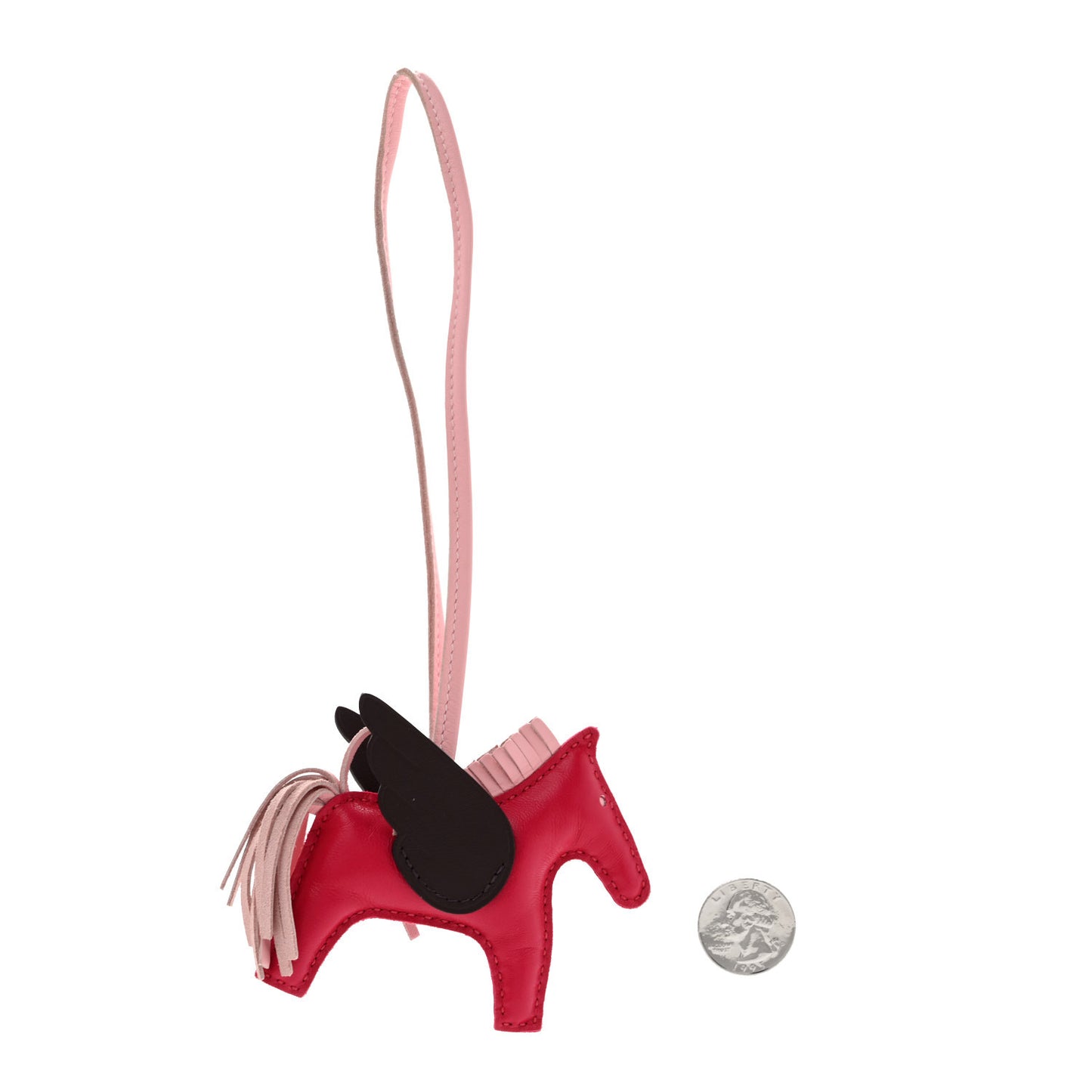 Milo Lambskin Grigri Rodeo Pegase Horse Bag Charm PM Framboise Rose Sakura Rouge Sellier