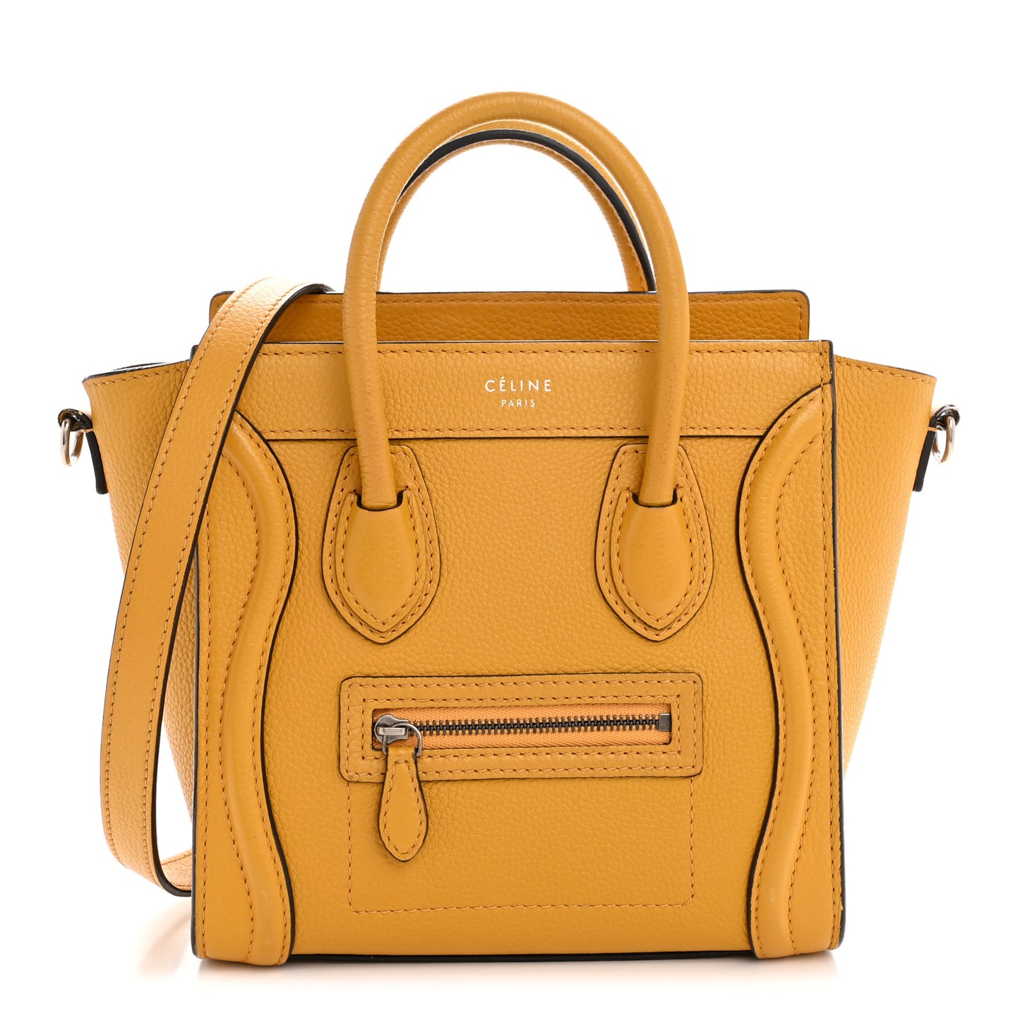 Drummed Calfskin Nano Luggage Ocre