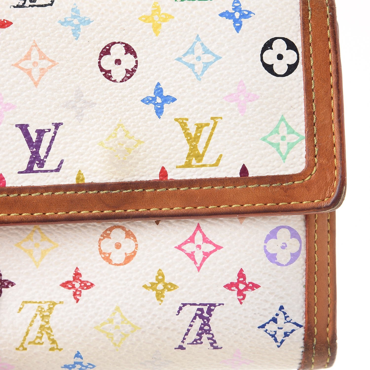 Louis Vuitton Monogram Multicolor Porte-Monnaie Billets Wallet White 22 of 28