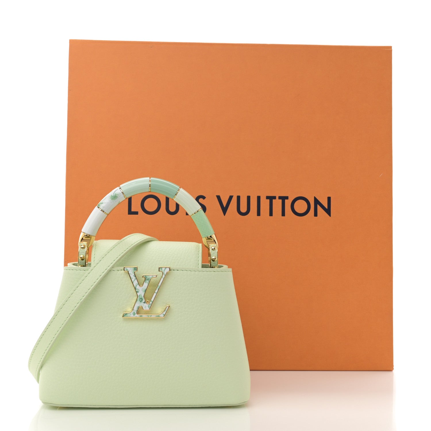 Louis Vuitton Taurillon Karung Mini Capucines Vert D'eau Green 10 of 10