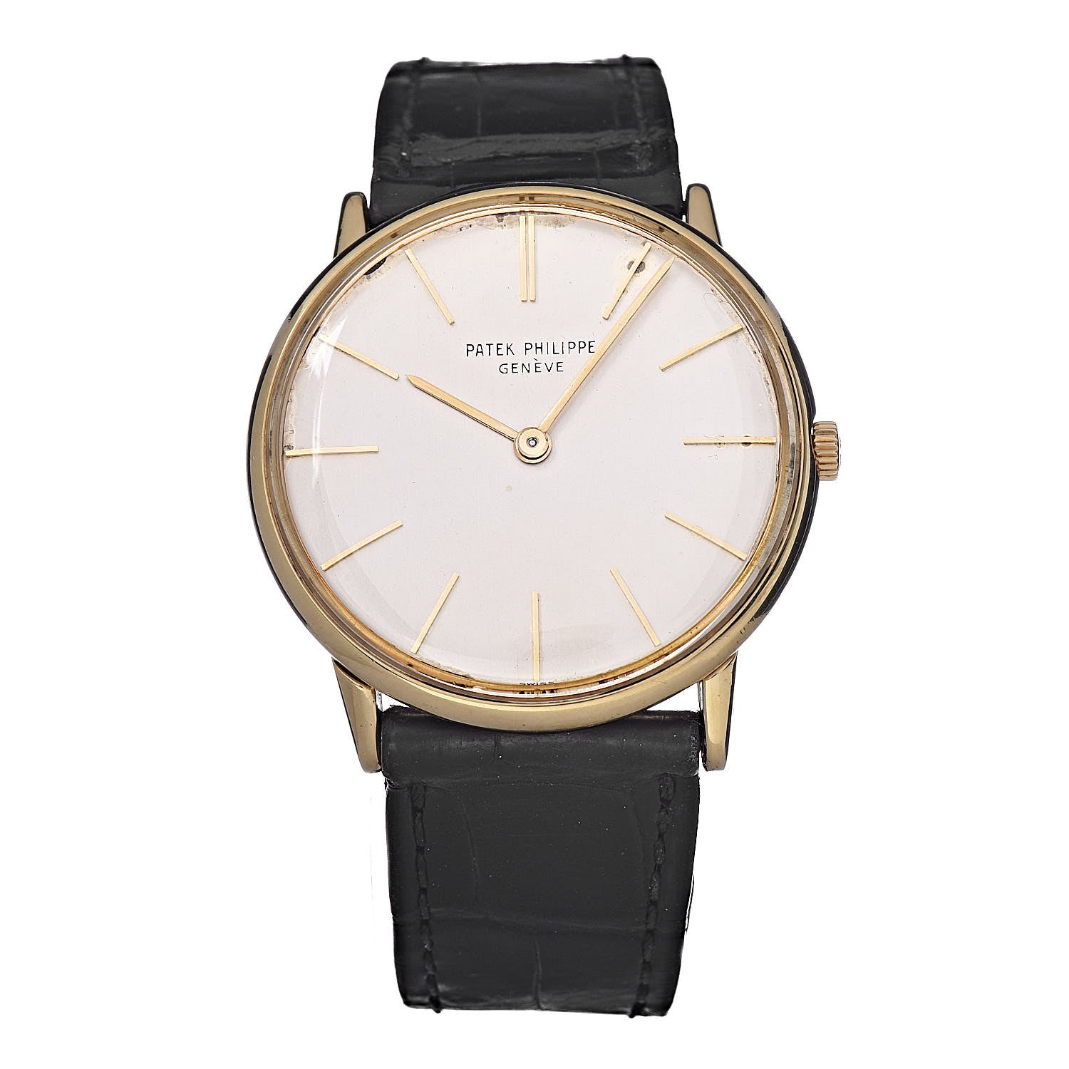 Patek Philippe 18K Yellow Gold Alligator 32mm Calatrava Manual Winding Watch 3536 1 of 7
