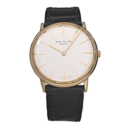 Patek Philippe 18K Yellow Gold Alligator 32mm Calatrava Manual Winding Watch 3536 1 of 7