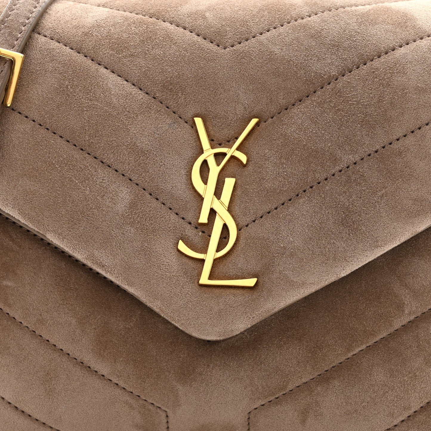 Suede Toy Loulou Shoulder Bag Taupe