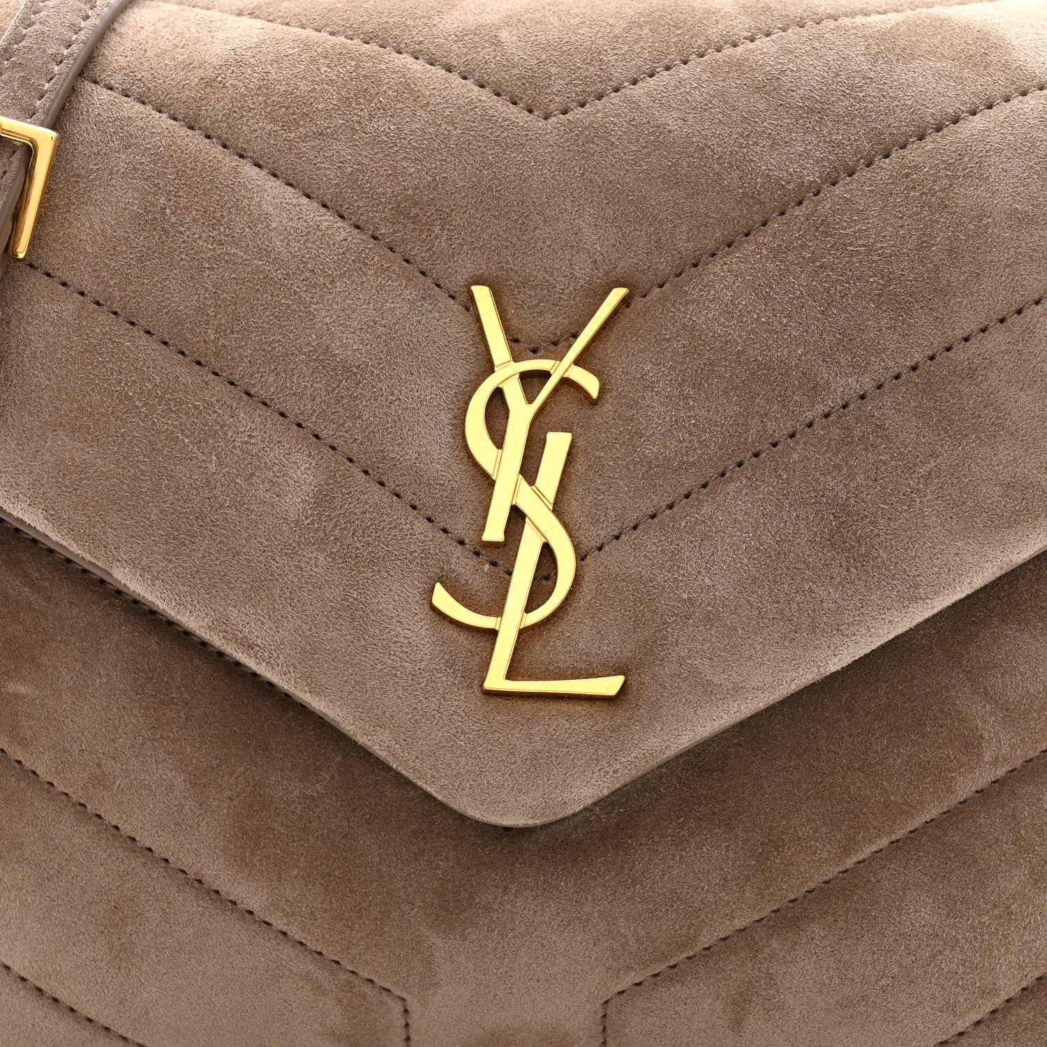 Saint Laurent Suede Toy Loulou Shoulder Bag Taupe 9 of 11