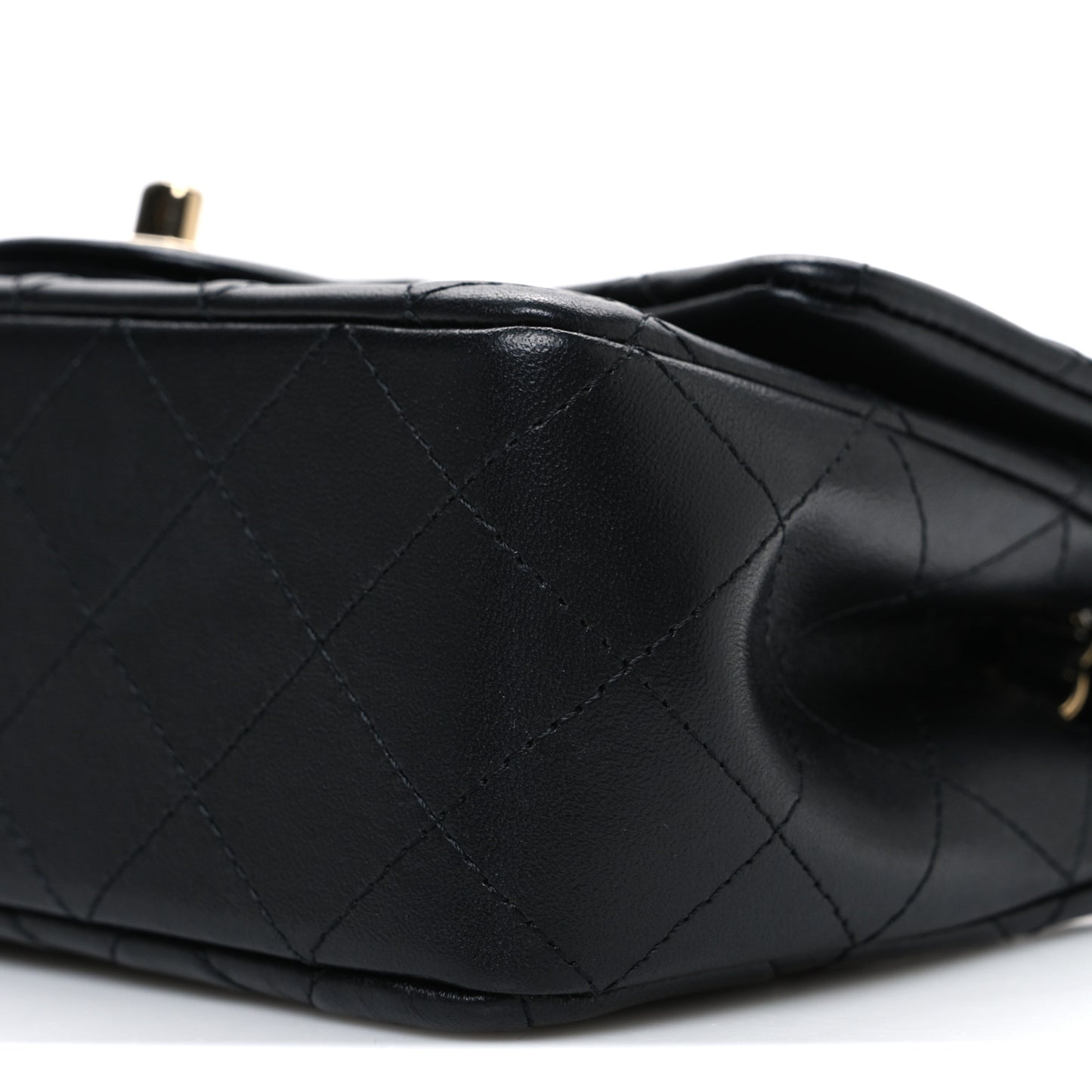 Lambskin Quilted Mini Rectangular Flap Black