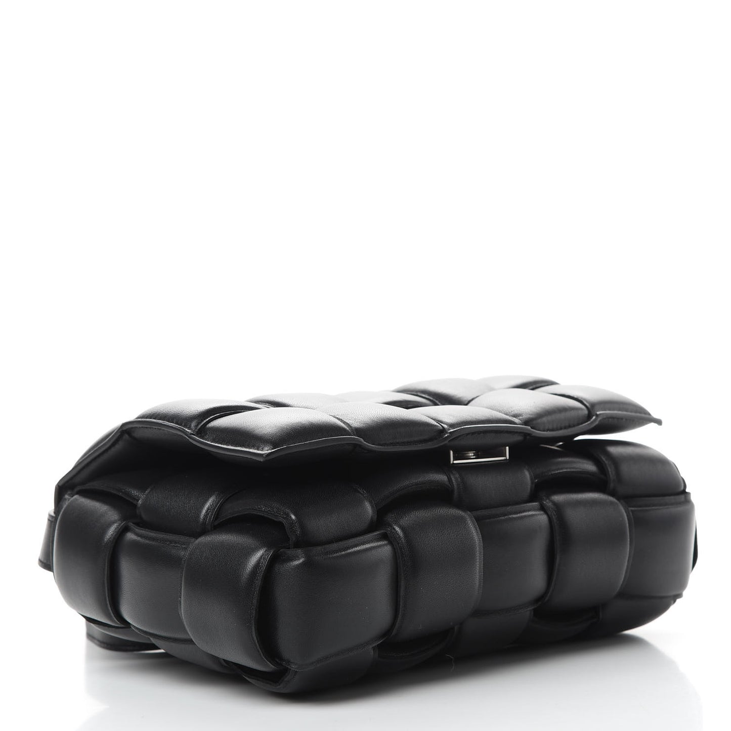 Nappa Maxi Intreccio Padded Cassette Crossbody Bag Black
