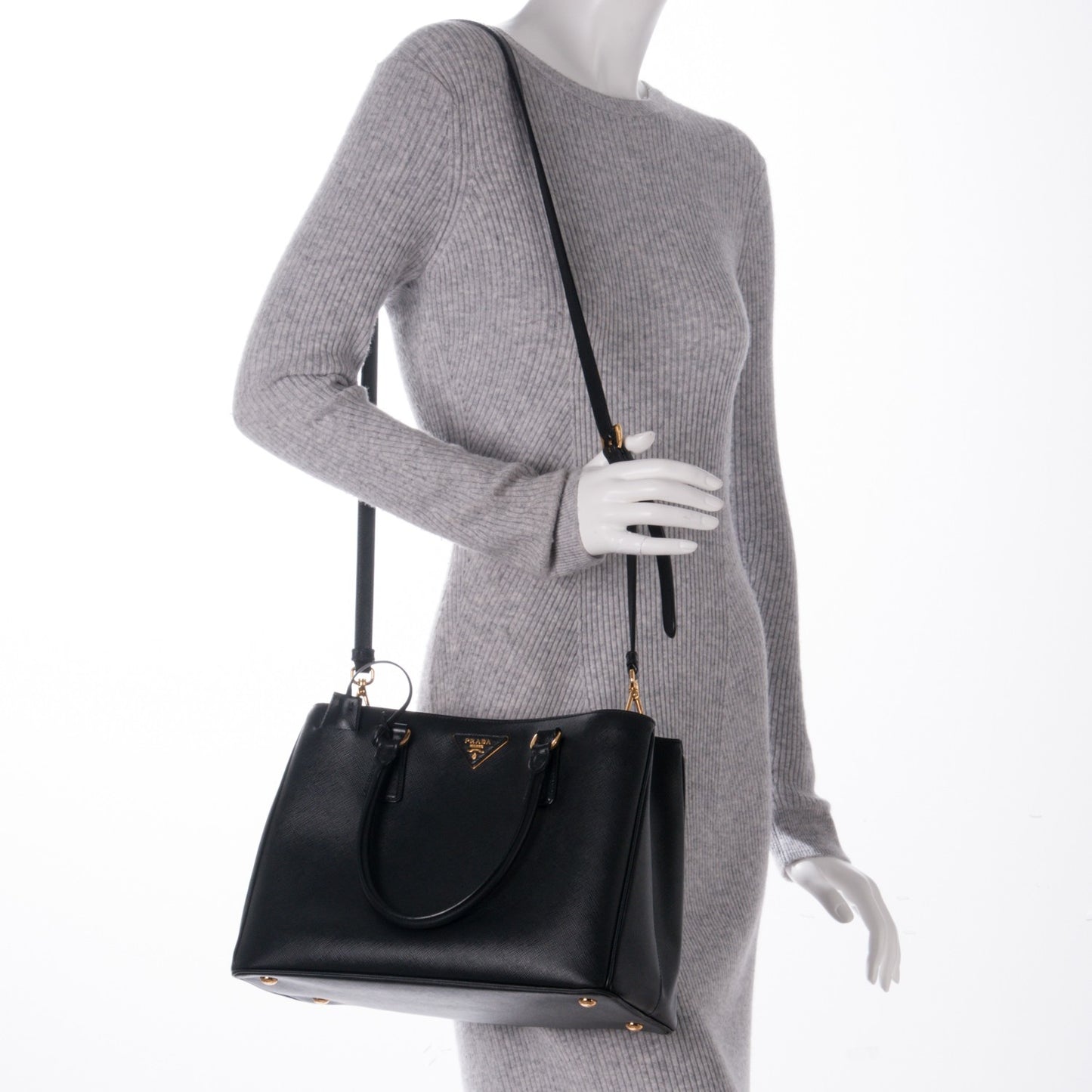 Saffiano Lux Medium Tote Nero Black