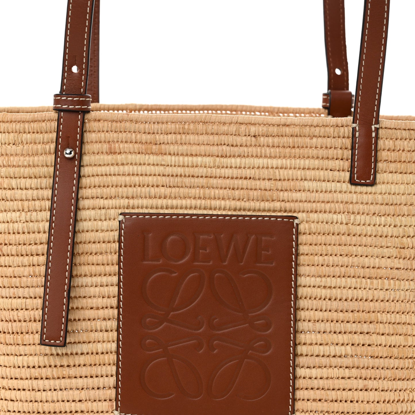 Raffia Small Square Basket Tote Bag Natural Tan
