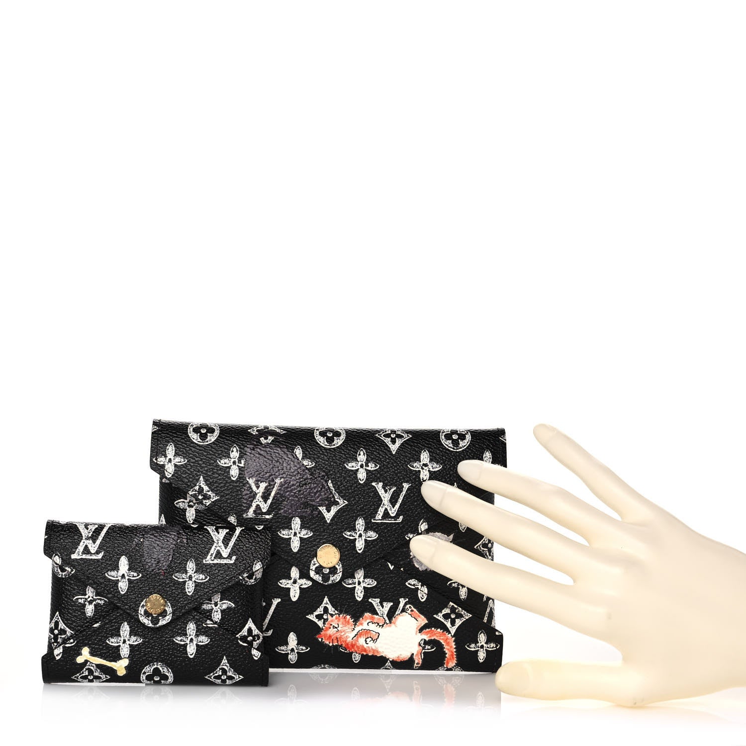 Louis Vuitton Catogram Kirigami Pochette Set Black 3 of 12