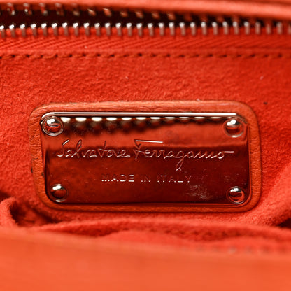 Salvatore Ferragamo Calfskin Small Verve Double Zip Tote Orange 5 of 8