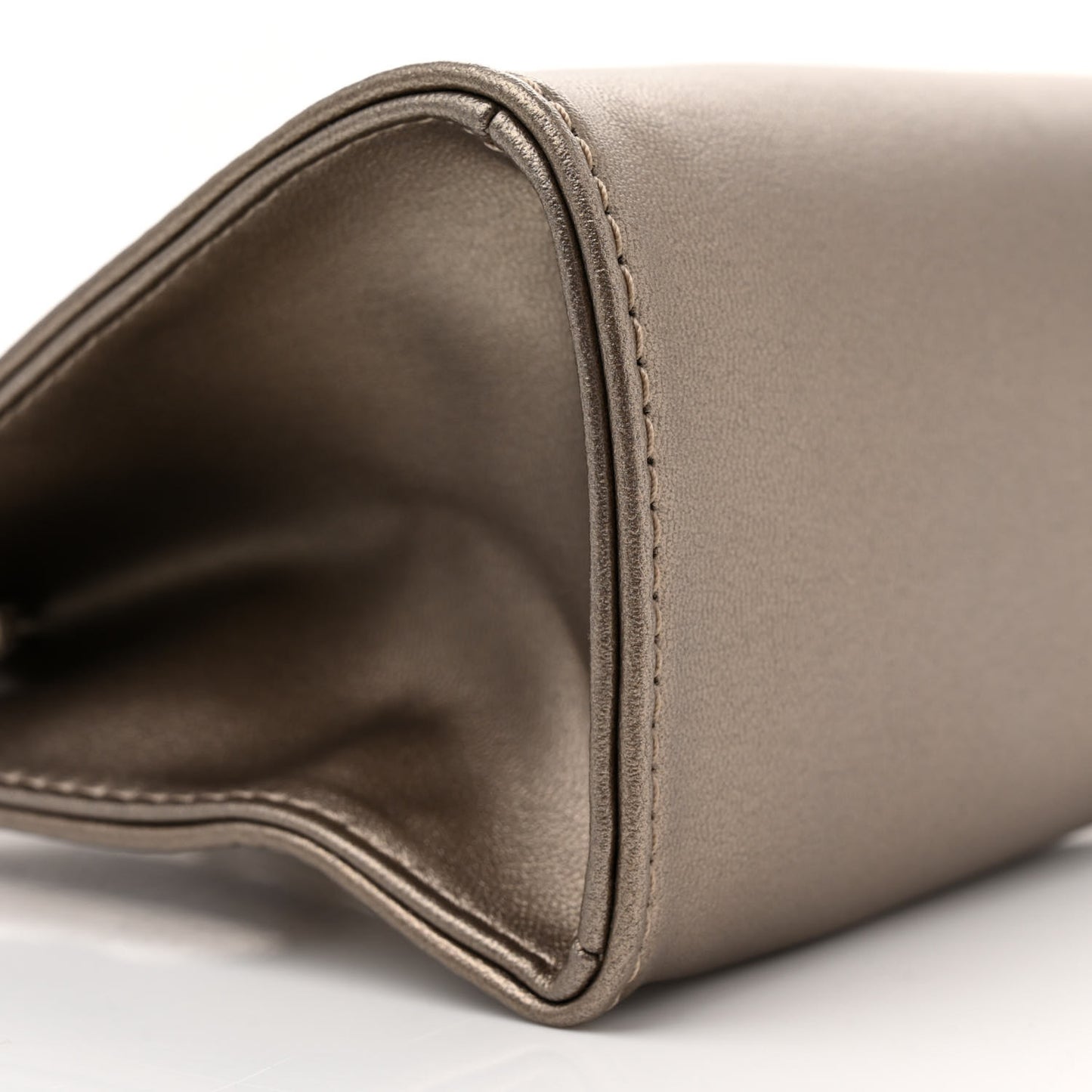 Metallic Vegan Leather Small Shopping Bag Bronze