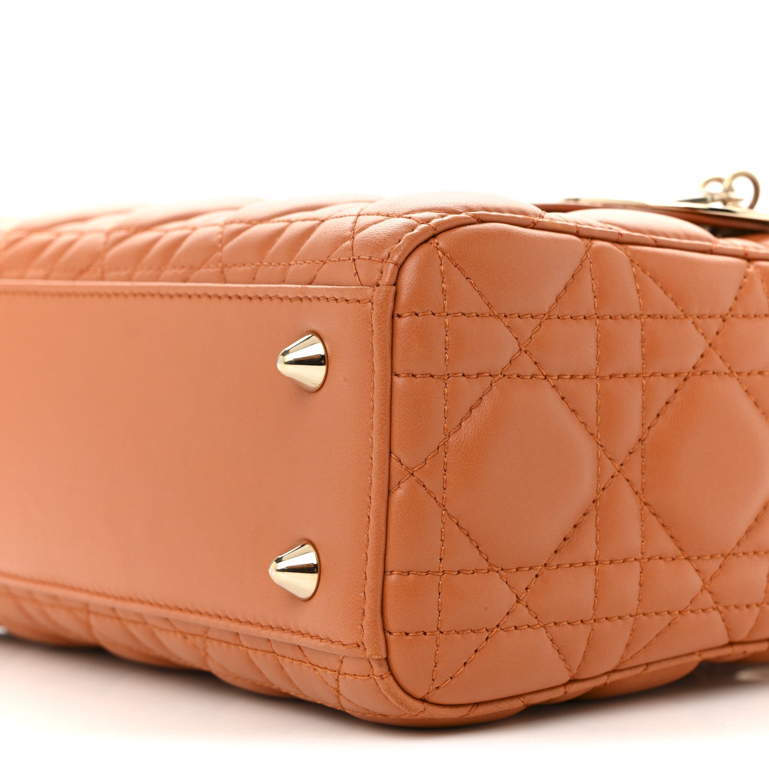 Christian Dior Lambskin Cannage Small Lucky Badges My Lady Dior Orange 10 of 15