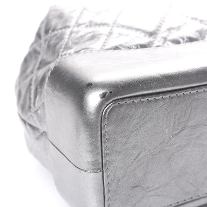 Chanel Metallic Crumpled Calfskin Quilted Gabrielle Backpack Silver 7 of 13