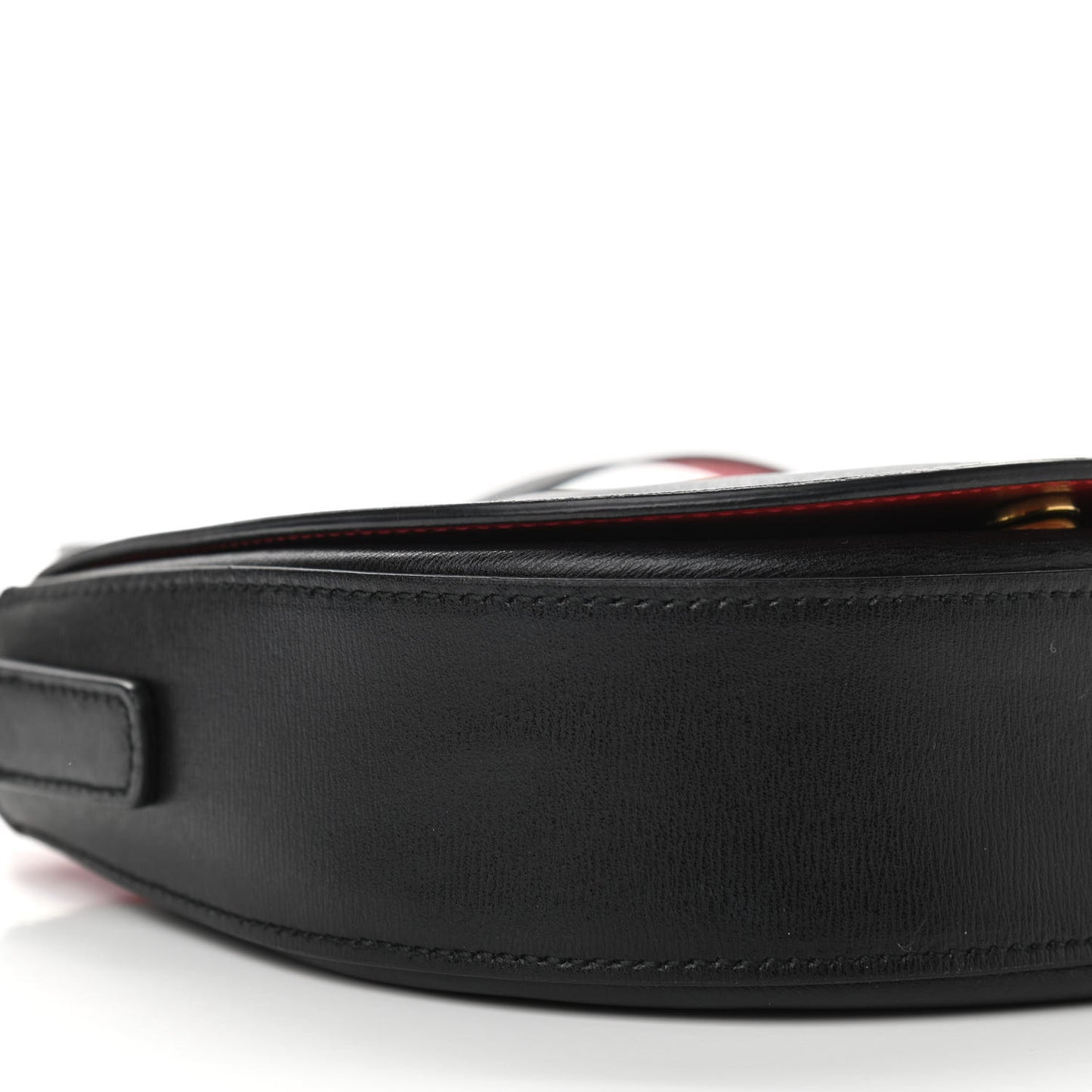 Calfskin Gancio City Saddle Bag Black
