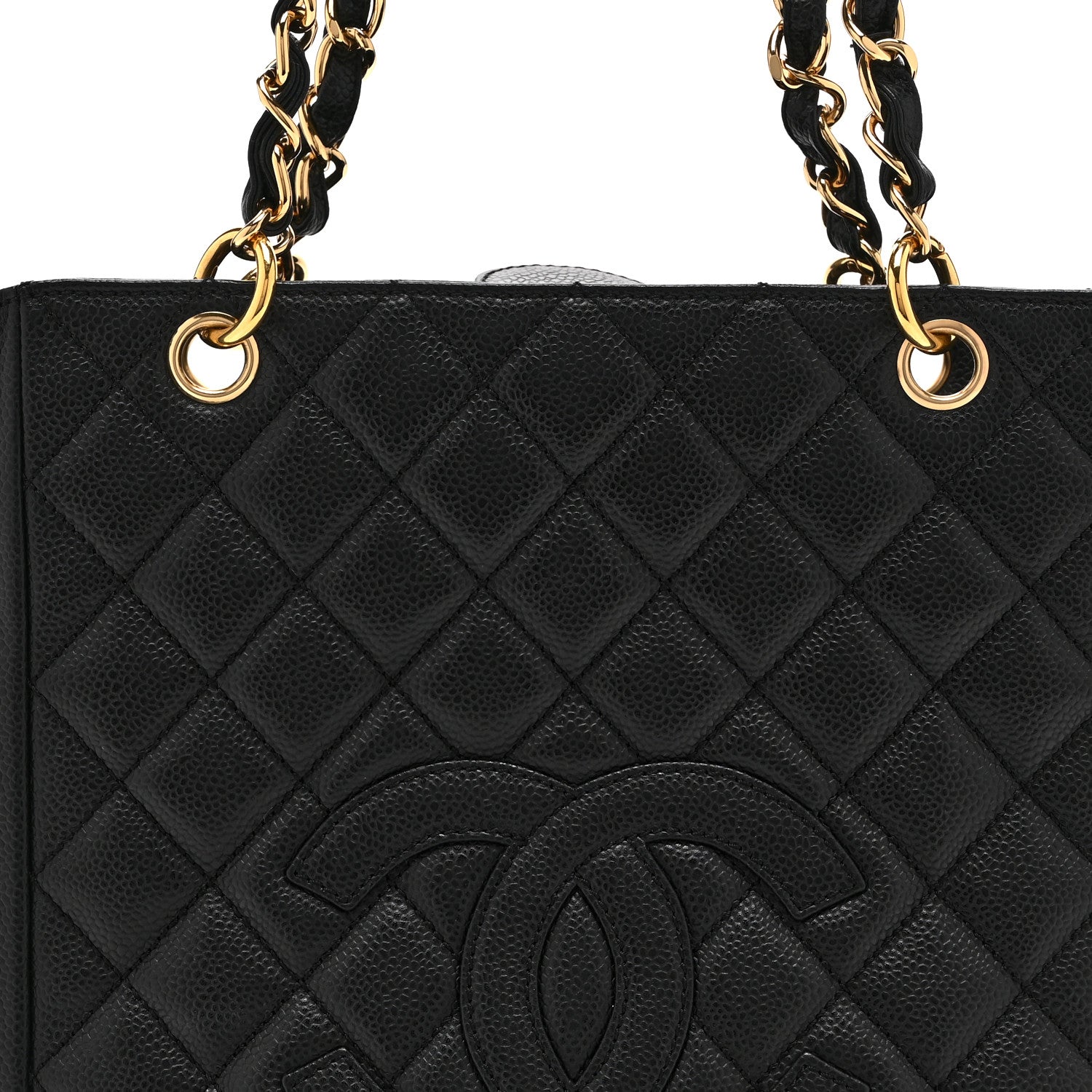 Chanel Caviar Quilted Petit Shopping Tote PST Black 8 of 10