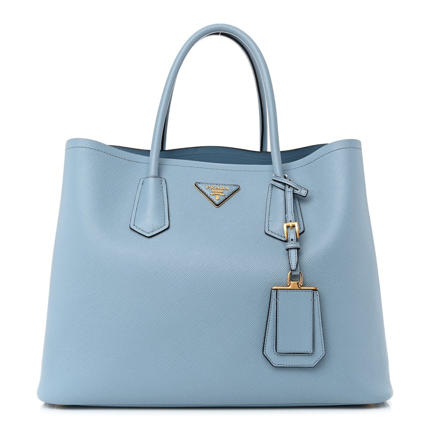 Saffiano Cuir Medium Double Bag Astrale Blue