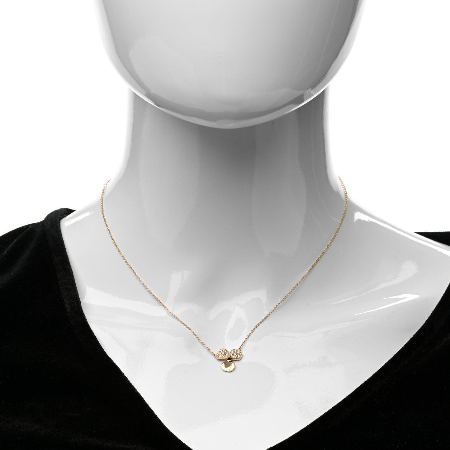 18K Rose Gold Diamond Paper Flowers Pendant Necklace