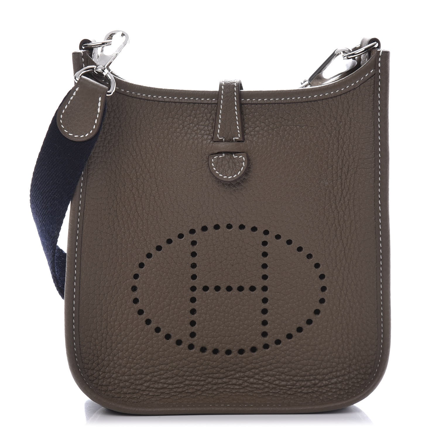 Hermes Taurillon Clemence Amazone Evelyne TPM Etoupe Bleu Indigo 1 of 10