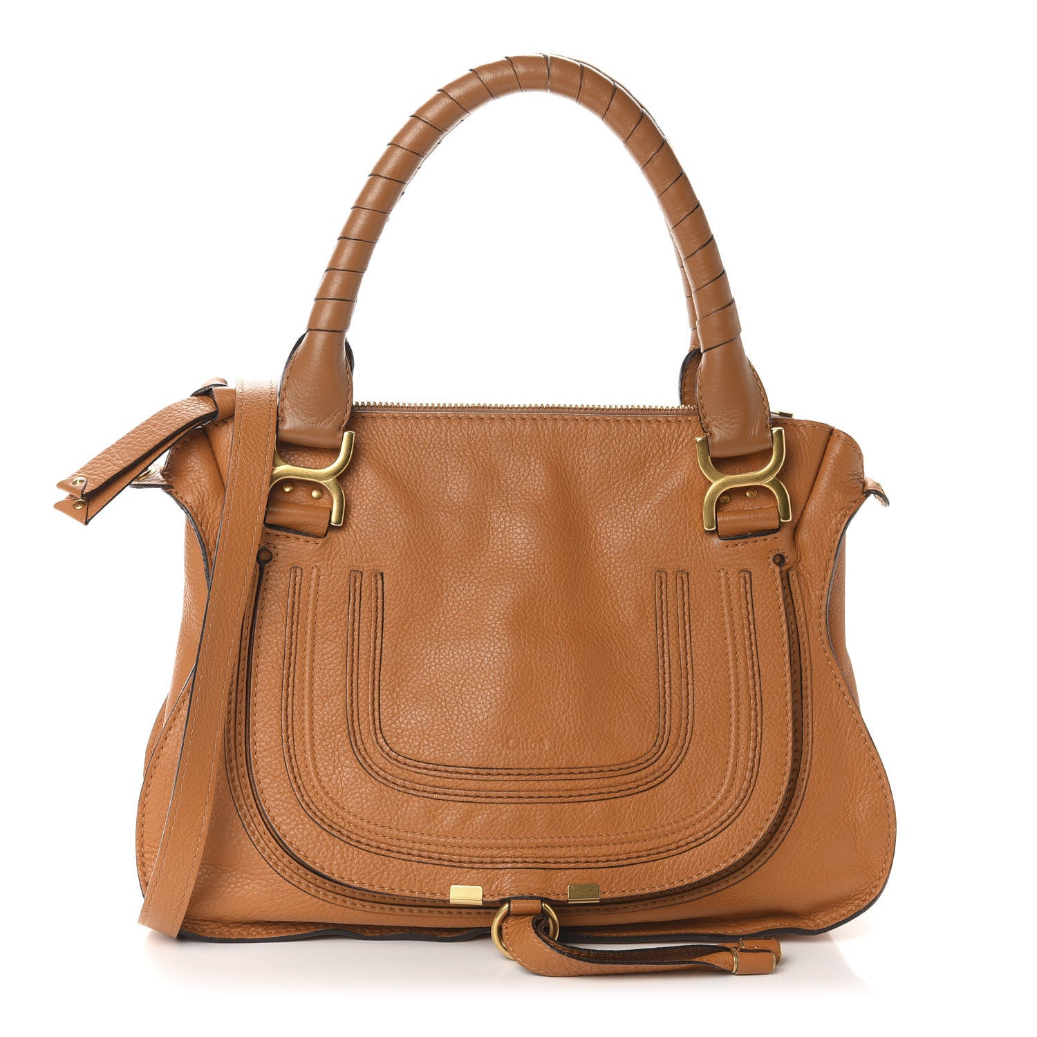 Chloe Calfskin Medium Marcie Satchel Tan 1 of 10