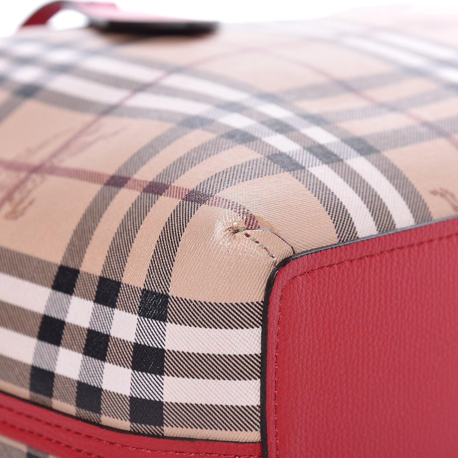 Burberry Haymarket Check Medium Reversible Tote Red 14 of 18