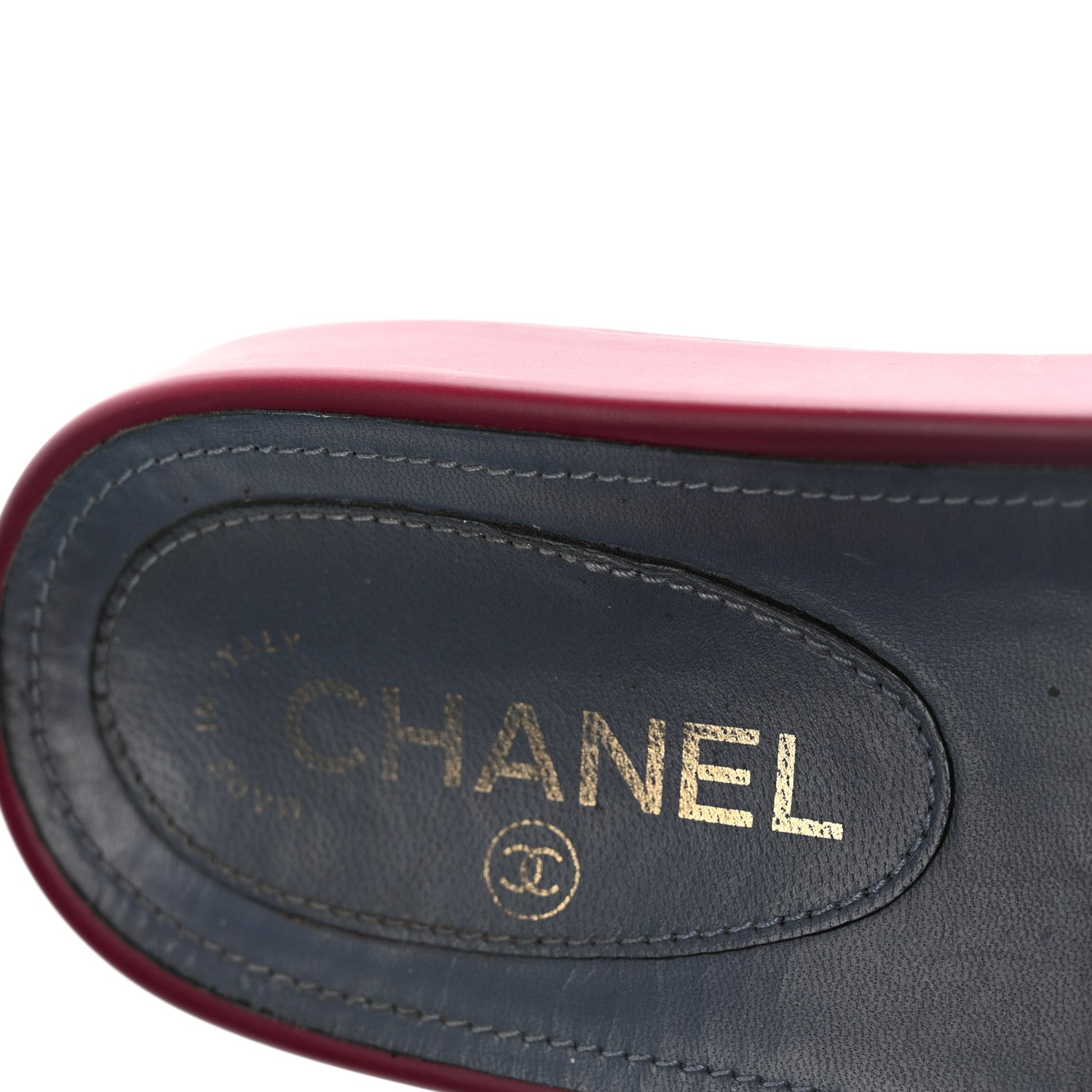 Chanel Satin Chain Flat Sandals 36 Dark Fuchsia 11 of 16