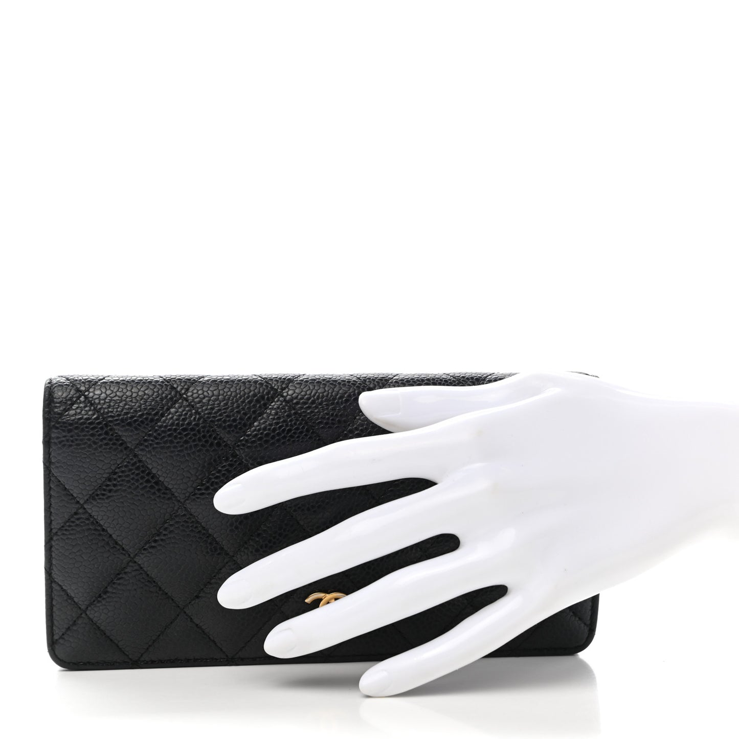 Caviar Quilted Yen Wallet Black