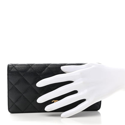 Chanel Caviar Quilted Yen Wallet Black 2 of 9