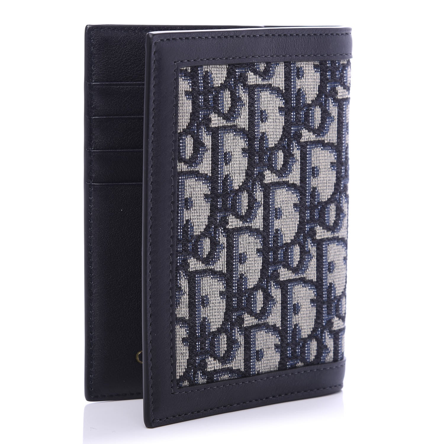 Christian Dior Calfskin Oblique Passport Holder Blue 3 of 9