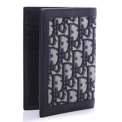 Christian Dior Calfskin Oblique Passport Holder Blue 3 of 9