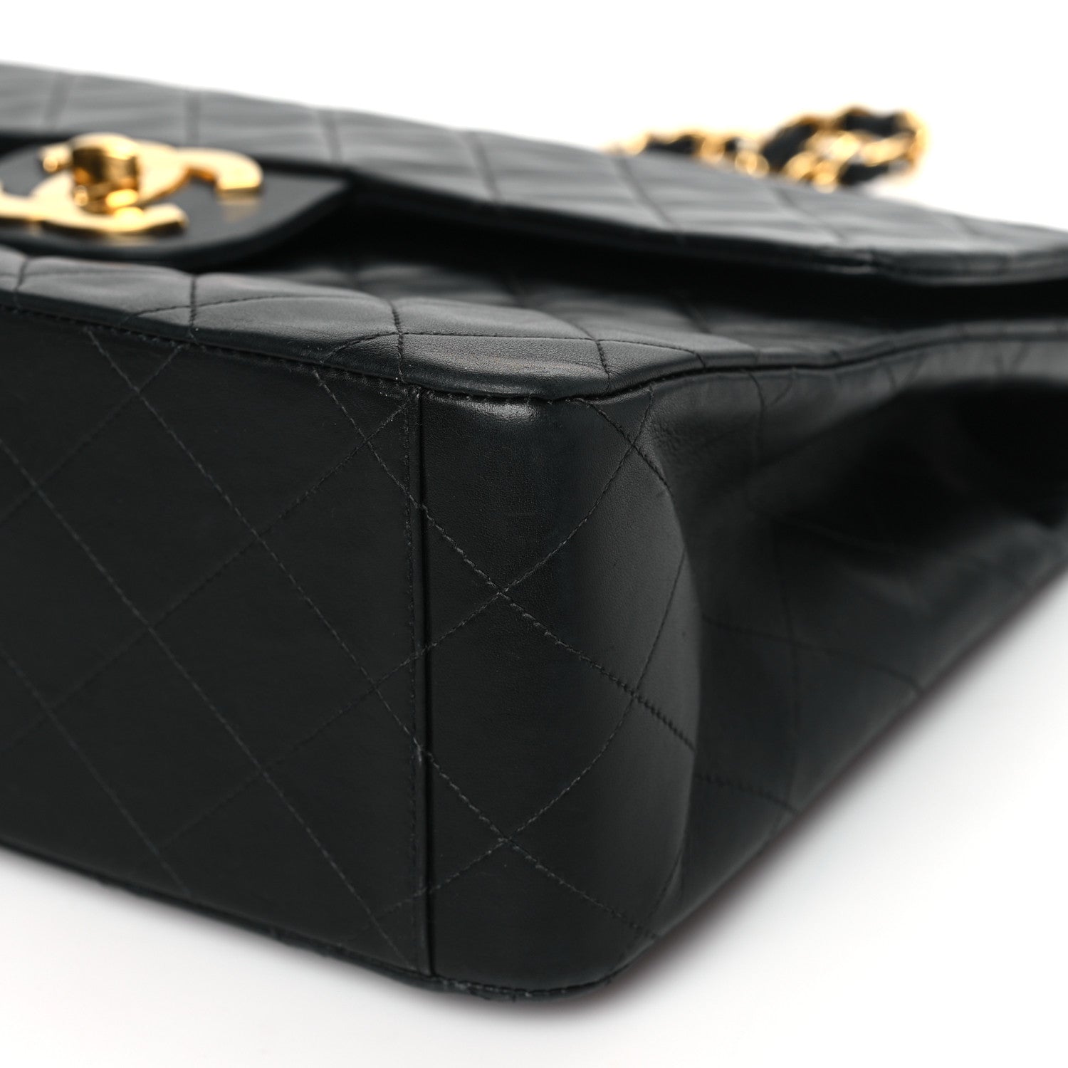 Chanel Lambskin Quilted XL Jumbo Single Flap Black 10 of 11