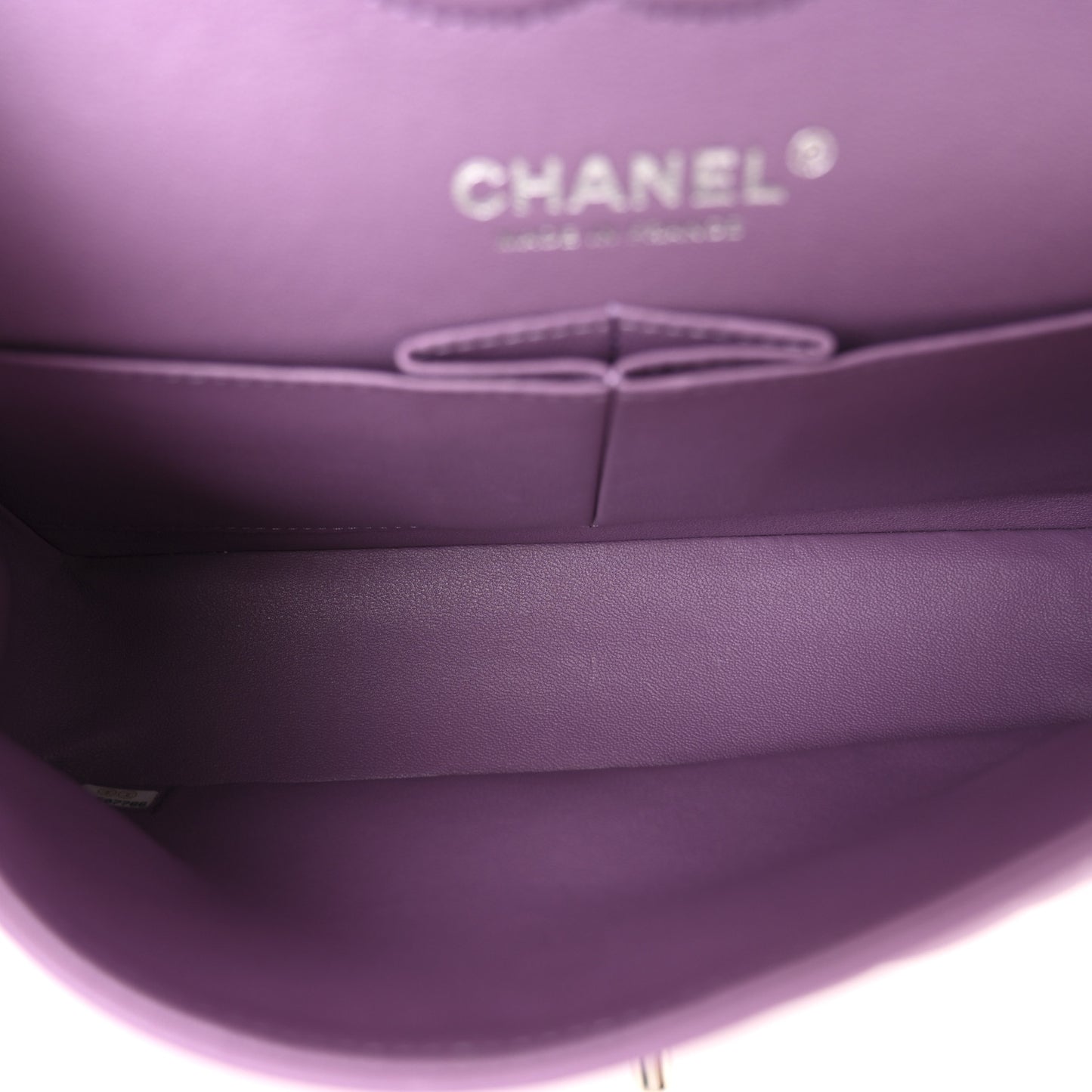 Lambskin Quilted Small Double Flap Purple