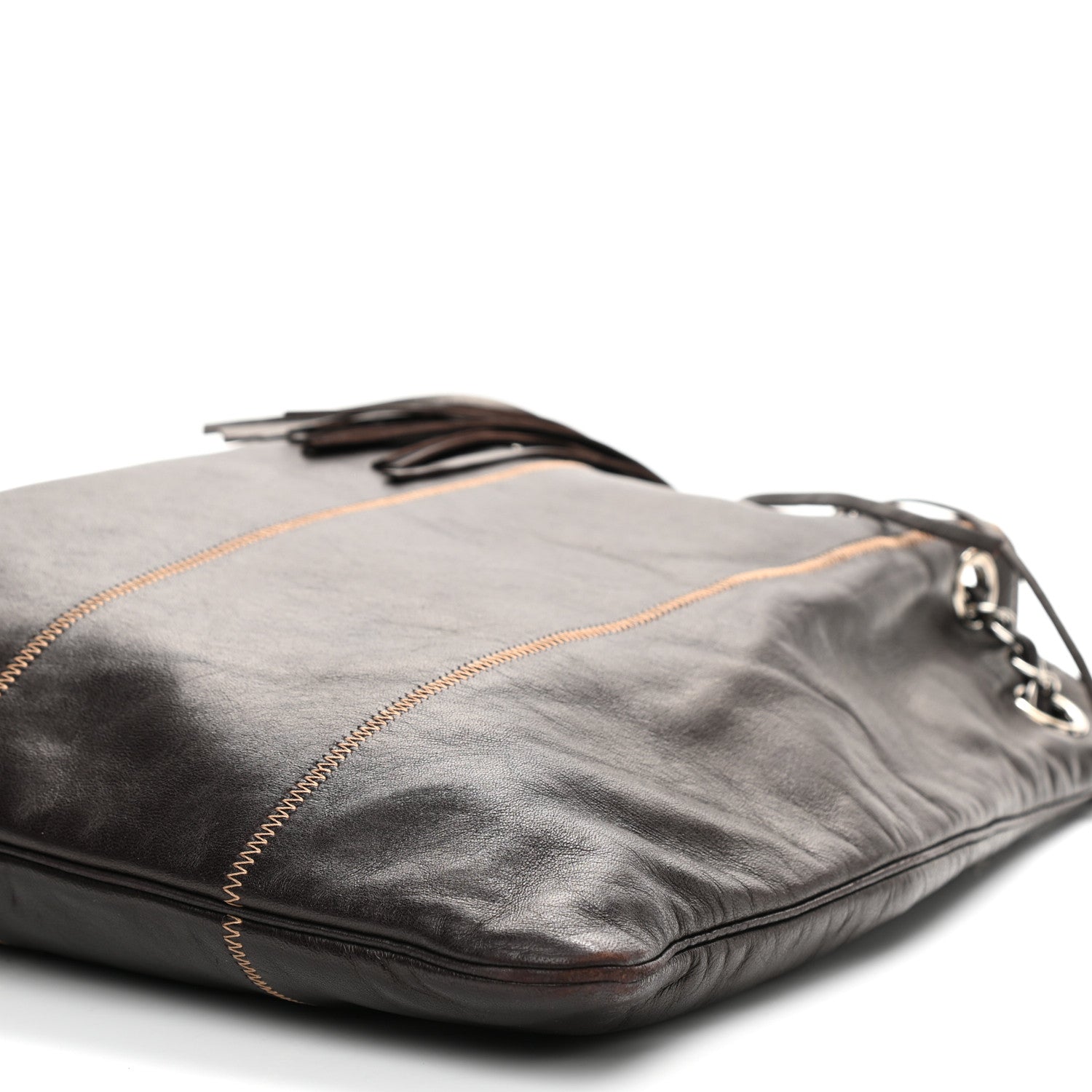 Chanel Lambskin Satin Reversible Sac Cordon Black 9 of 9