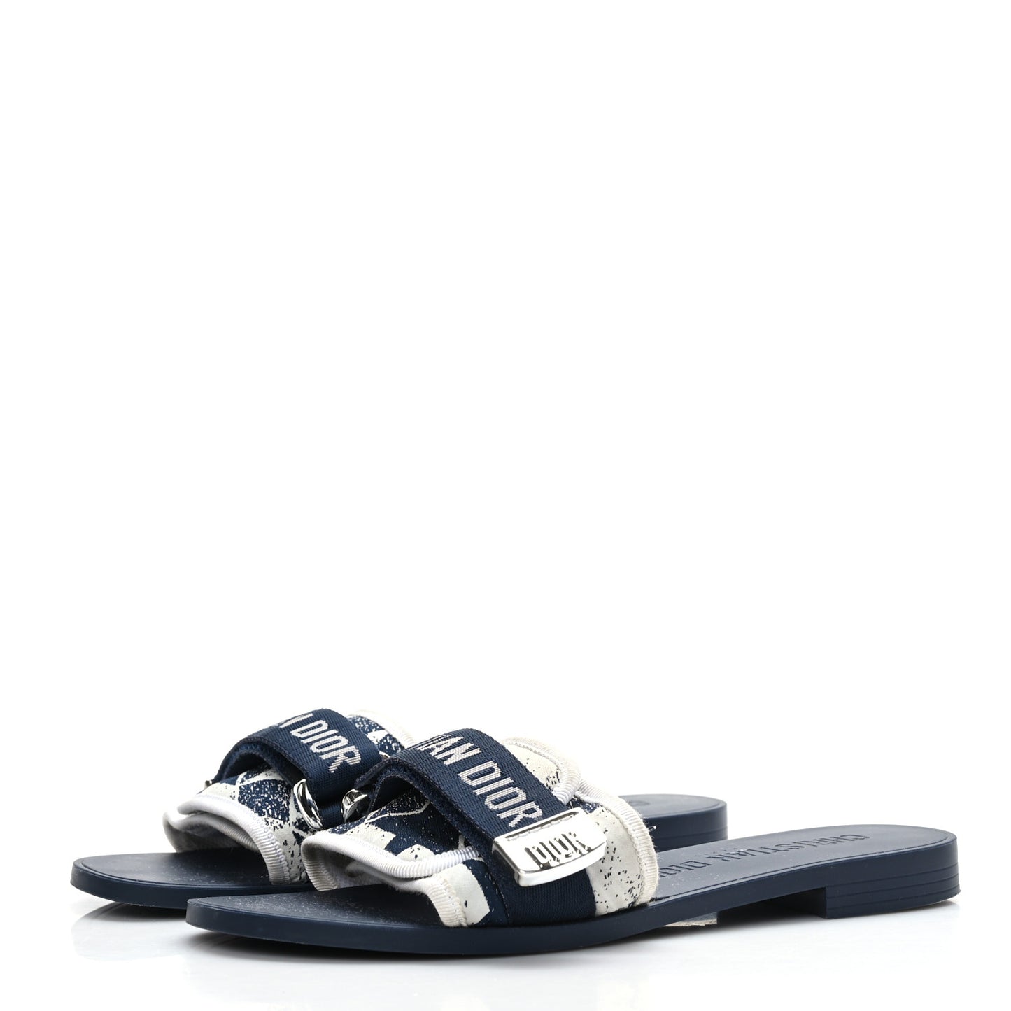 Canvas Fabric Dio(r)evolution Slide Sandals 37 Deep Blue