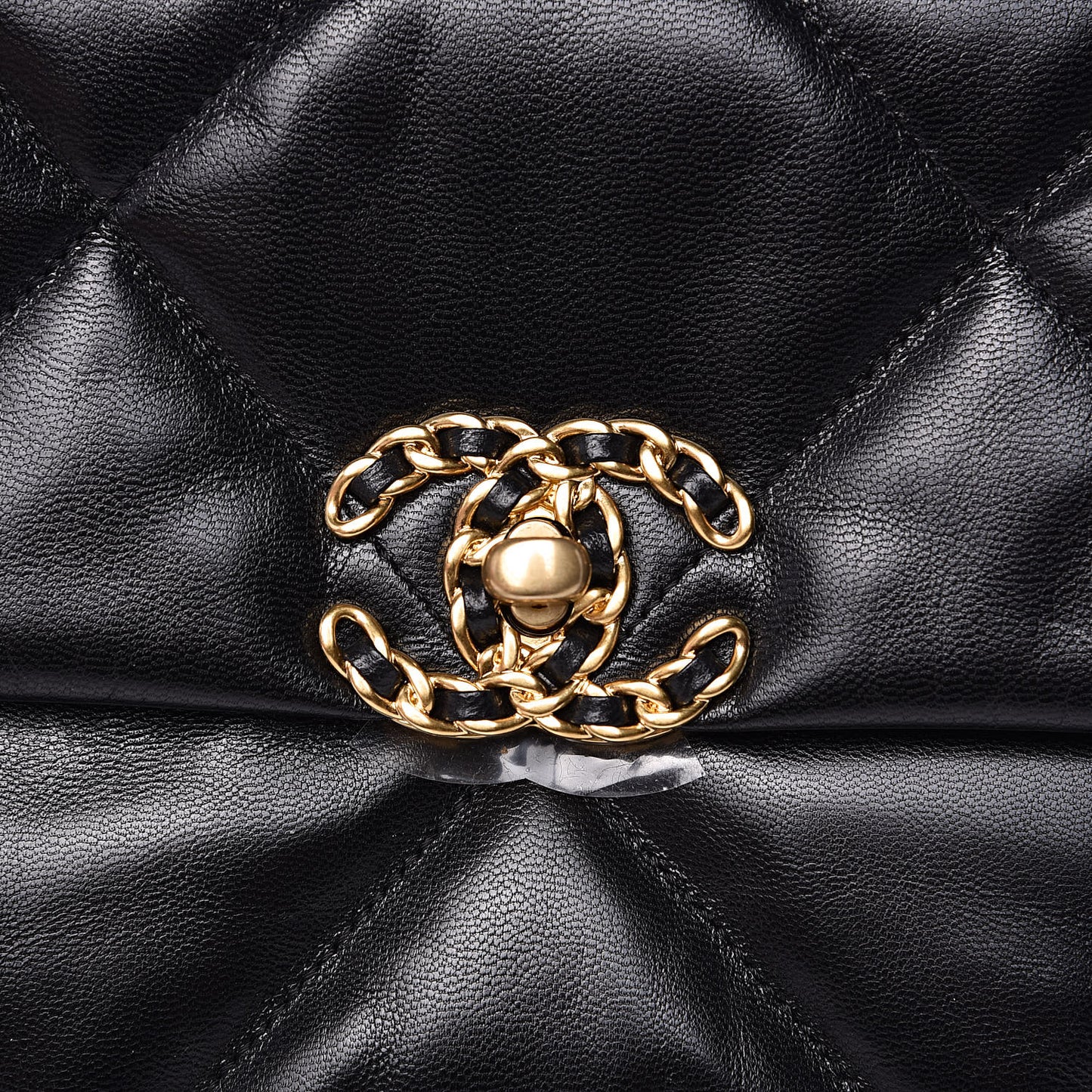 Lambskin Quilted Large 19 Flap Black