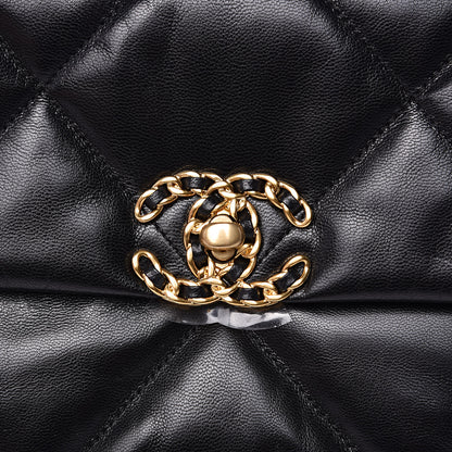 Chanel Lambskin Quilted Large 19 Flap Black 10 of 11