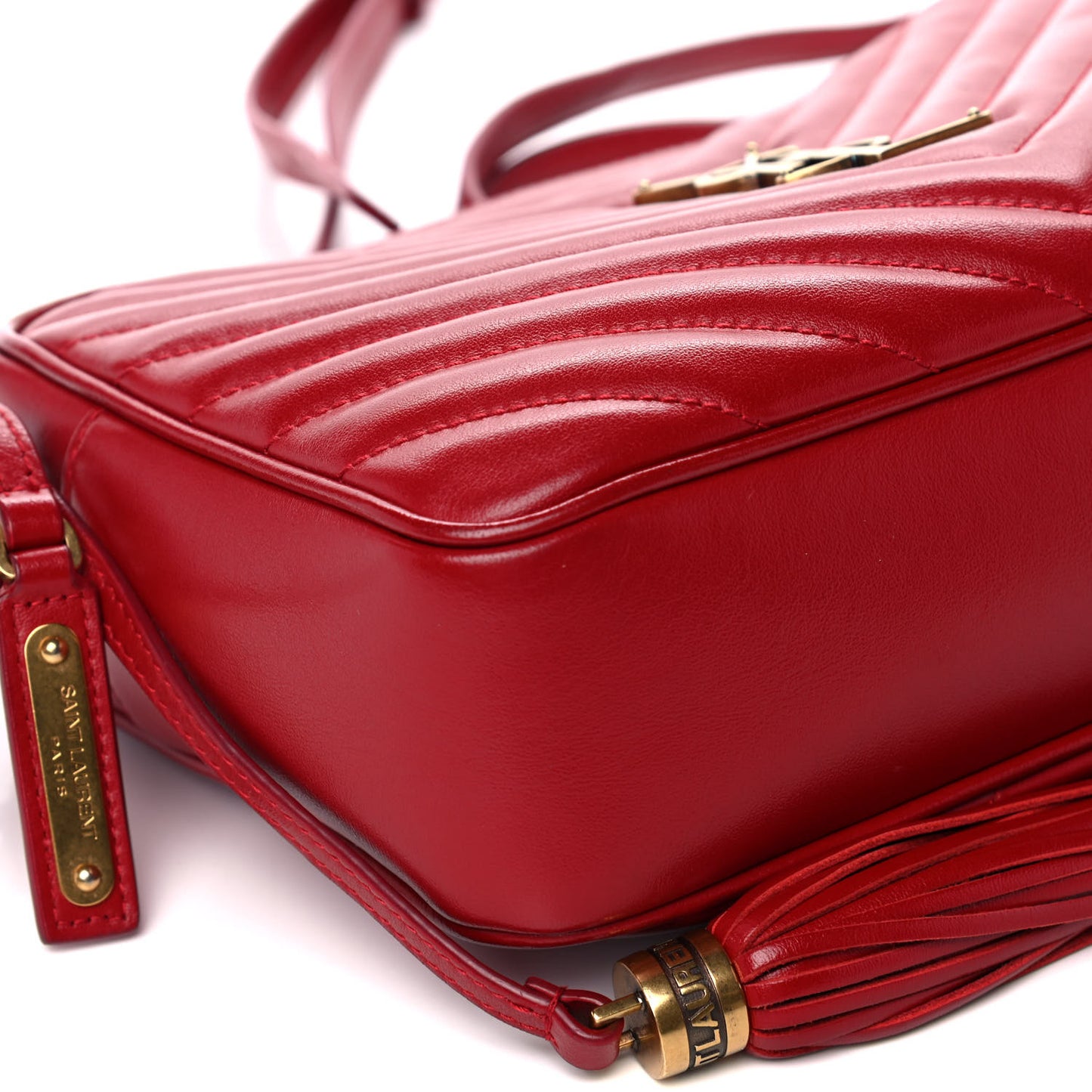 Calfskin Matelasse Monogram Lou Camera Bag Red