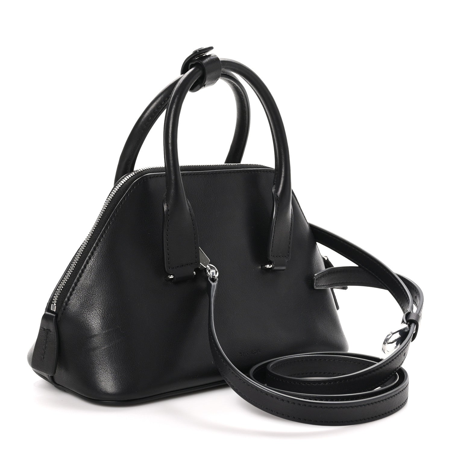 The Row Saddle Calfskin Mini Devon Bag Black 3 of 9