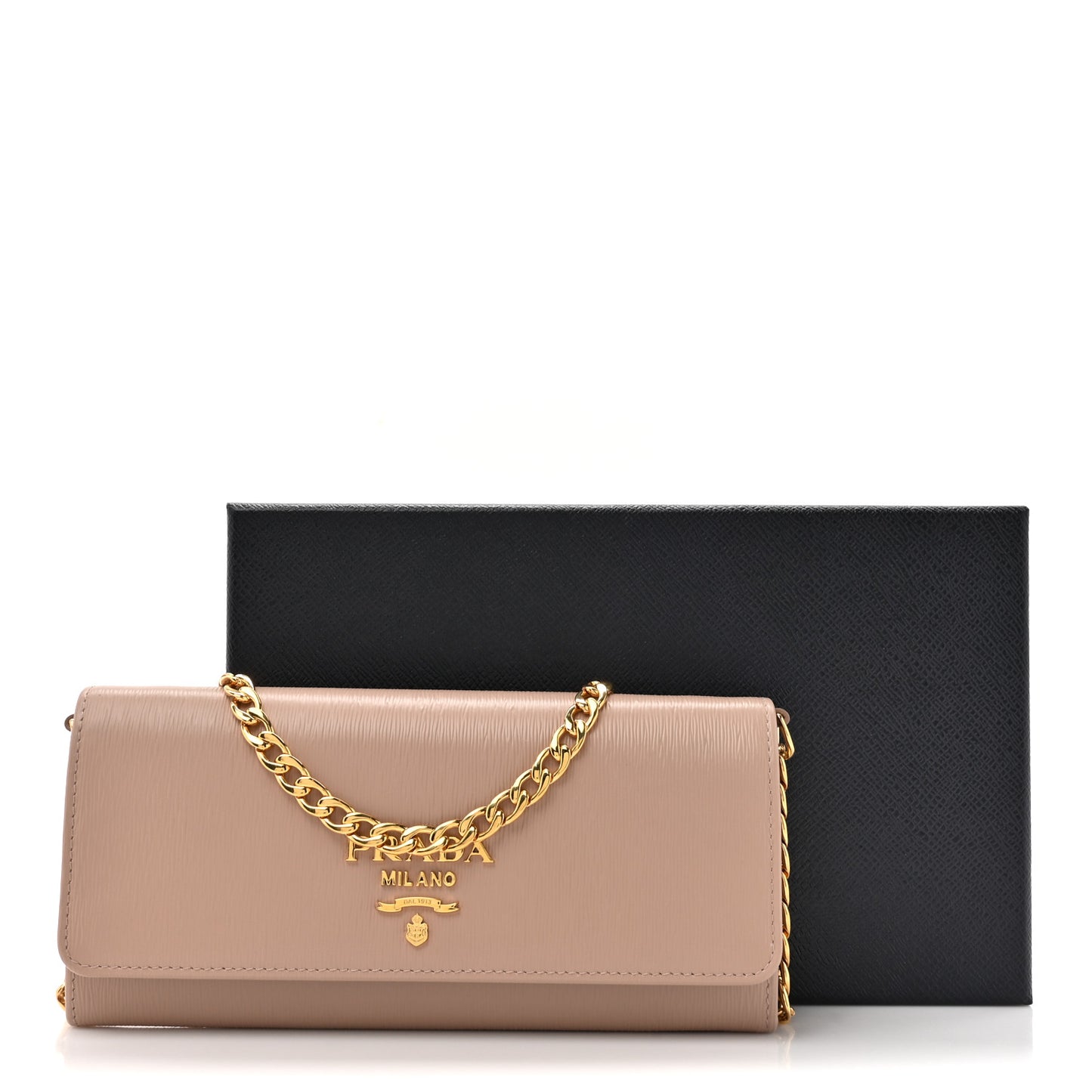 Vitello Move Metal Oro Chain Wallet Cipria
