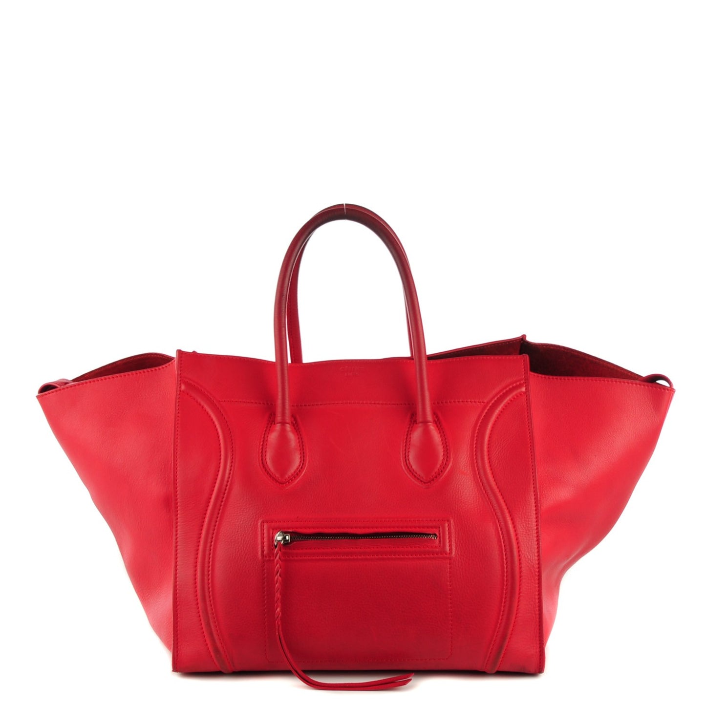 Supple Calfskin Large Phantom Luggage Coquelicot