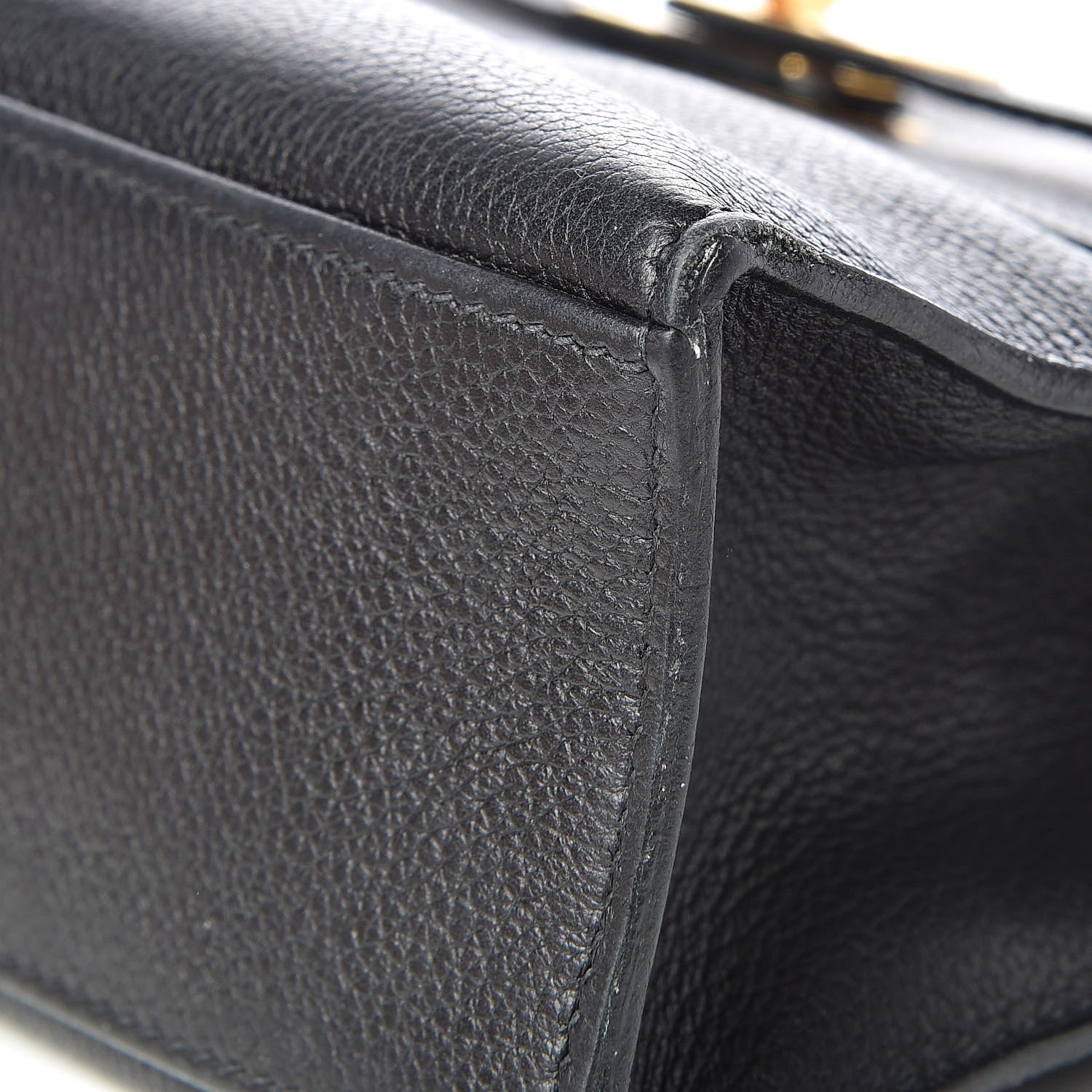 Hermes Evergrain Kelly Pochette Clutch Black 15 of 19