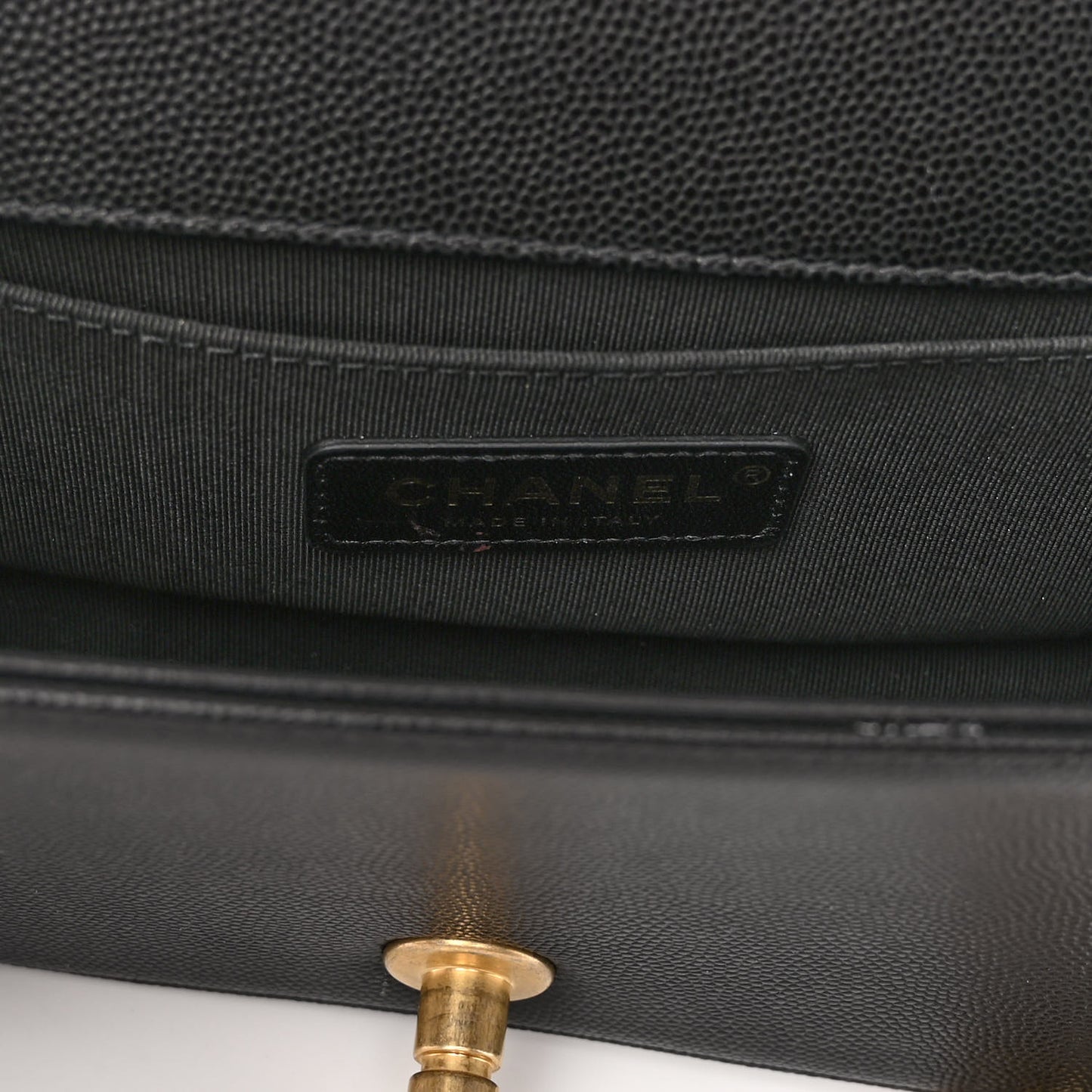 Caviar Quilted Small Boy Flap Black