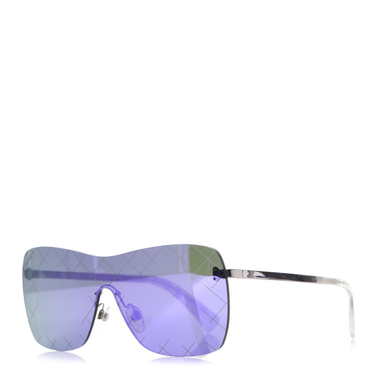 Chanel Shield Runway Sunglasses 4215 Silver Purple 1 of 8